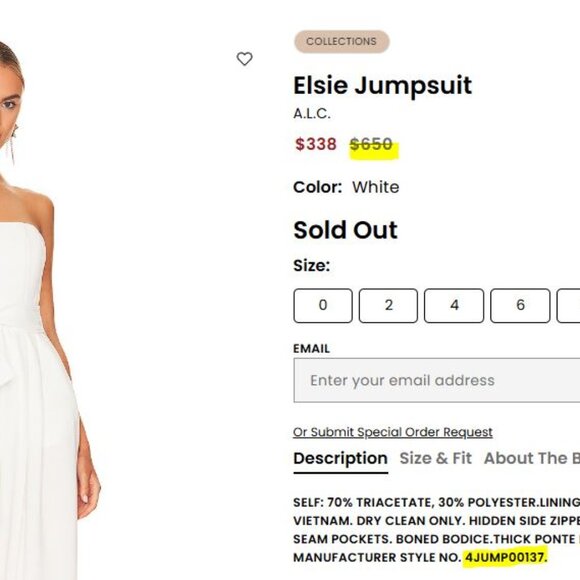 NWT $650 A.L.C. White Strapless Belted Jumpsuit – Sz 4 (#4JUMP0137) - Picture 3 of 13